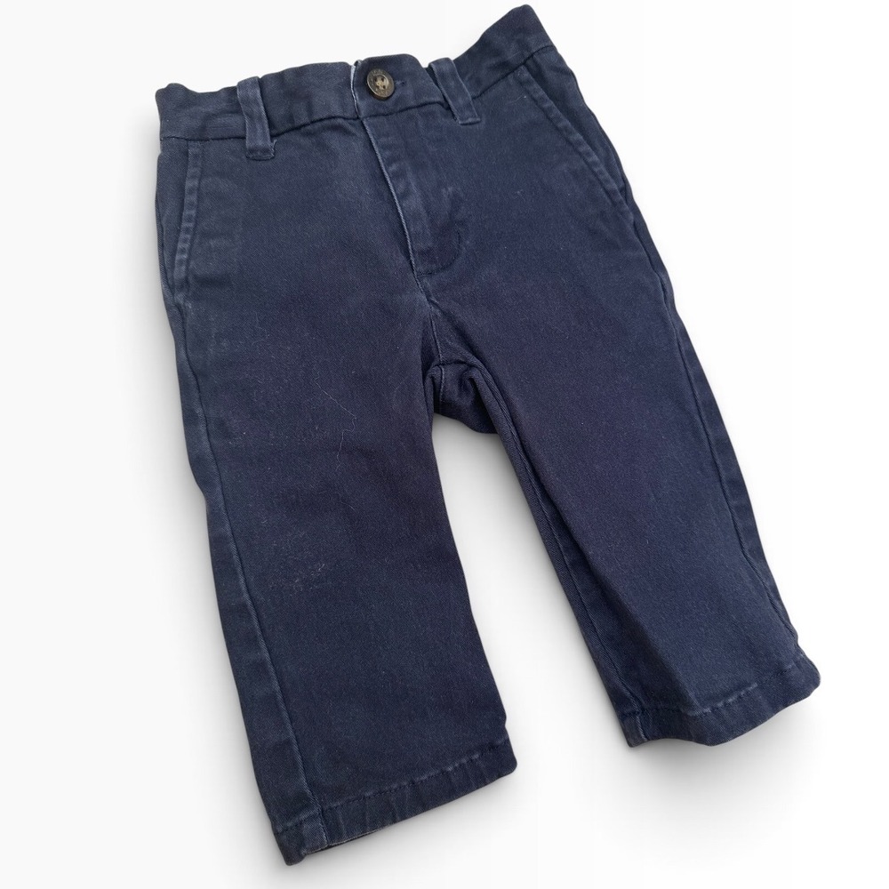 Janie and Jack Navy Blue Stretch Twill Chino Pants 6-12 Months Prep Baby